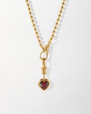 Edge of Ember Heart Red Garnet Necklace