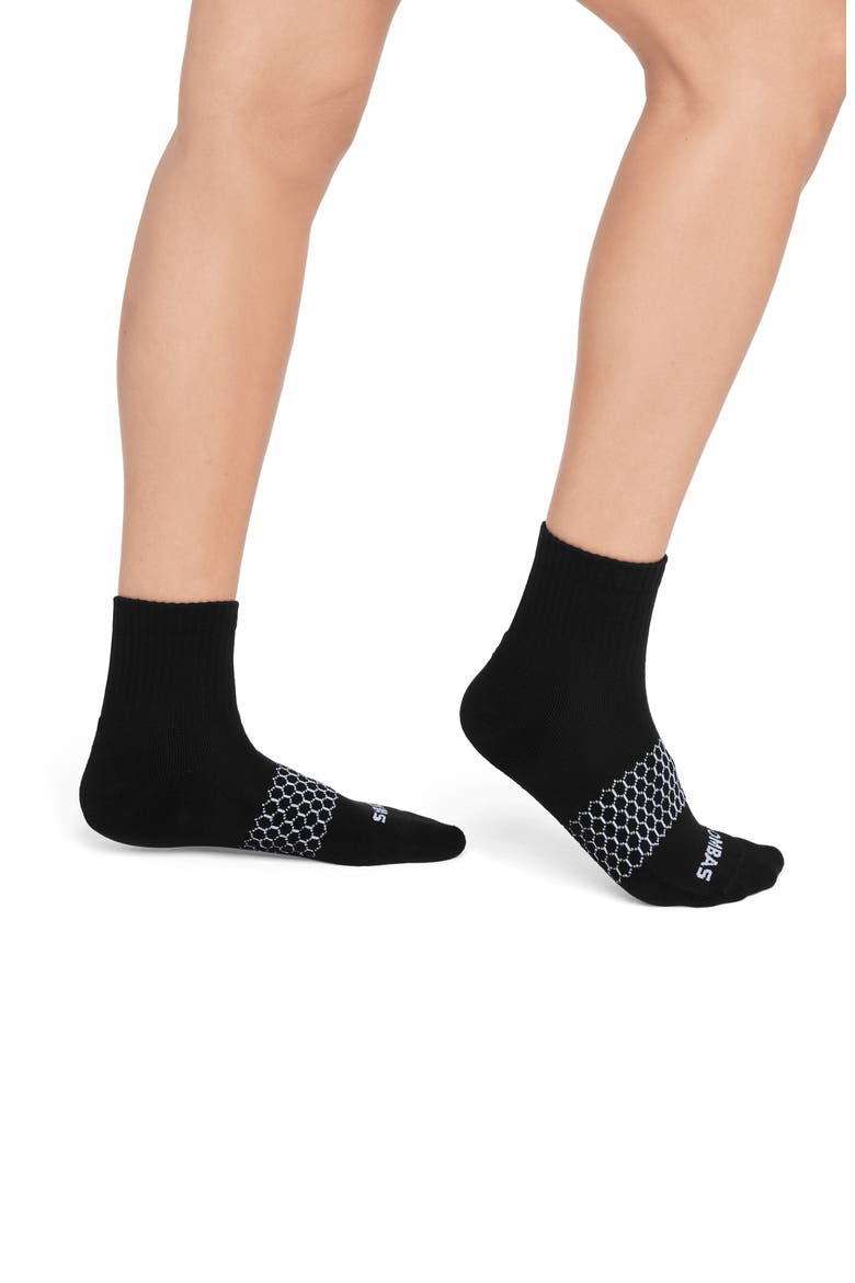 Solids Quarter Socks, Alternate, color, BLACK