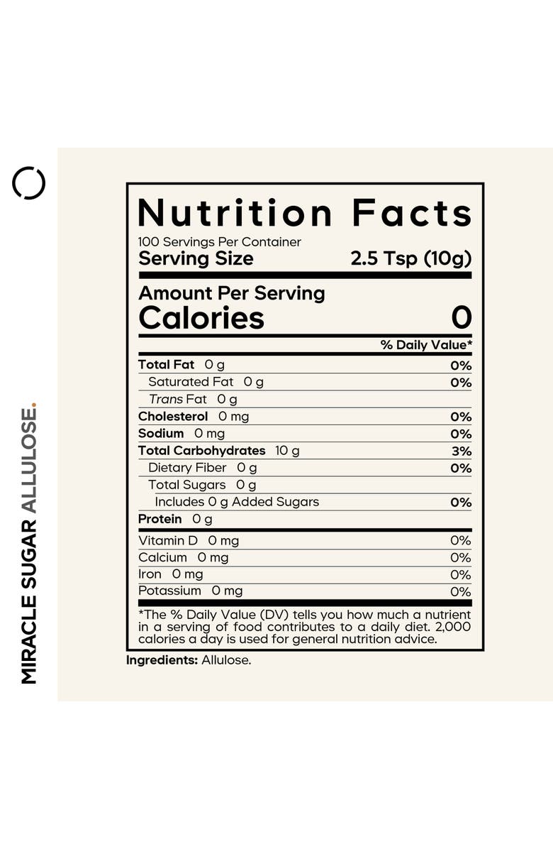 Codeage Miracle Sugar Allulose Powder, All-purpose Sweetener, Alternate, color, White