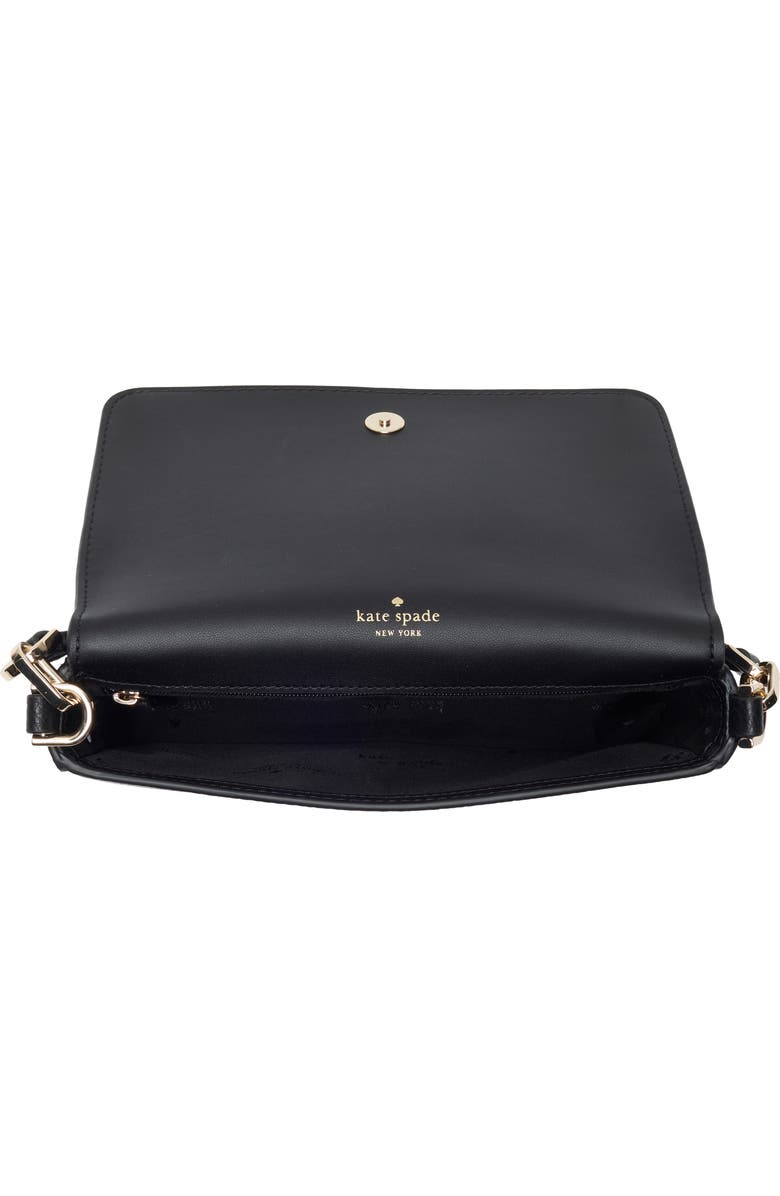 Kate Spade New York lena pebbled leather mini flap crossbody bag, Alternate, color, Black