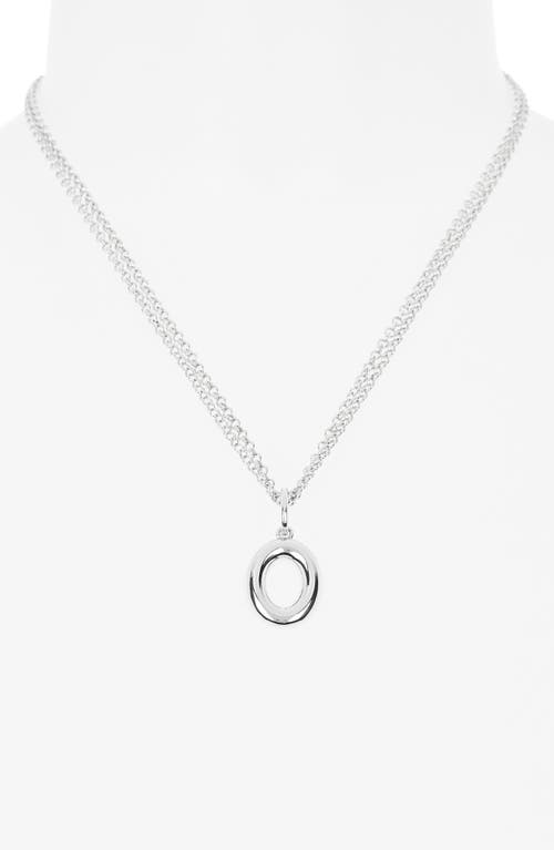 Leith Lowercase Initial Bubble Pendant Necklace In Silver