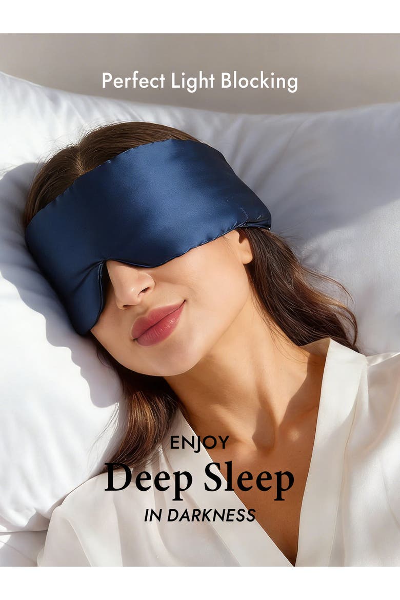 Elegant One Piece Silk Sleep Eye Mask, Alternate, color, DarkBlue