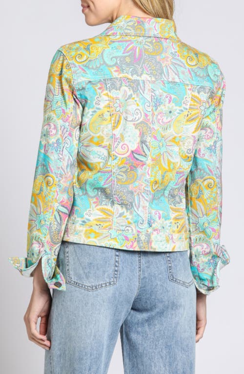 Apny Print Denim Jacket In Multi