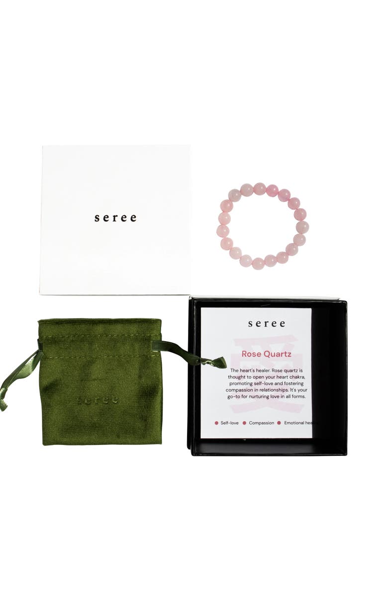 seree Manifest Collection Love Pink Crystal Beaded Bracelet, Alternate, color, Pink