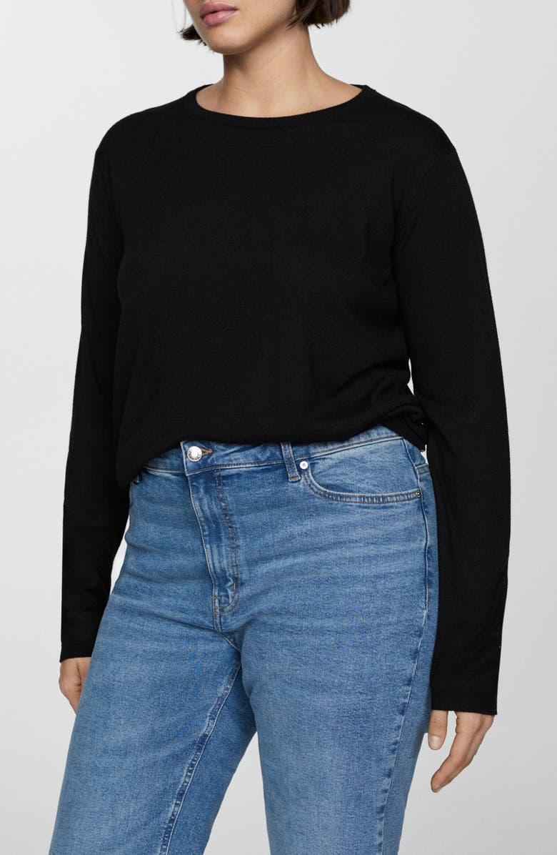 MANGO Lightweight Crewneck Sweater, Alternate, color,