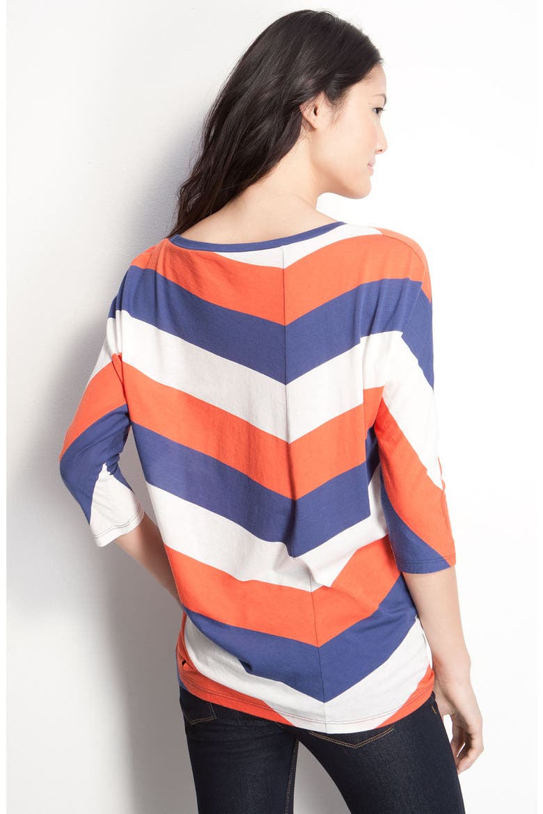 Bias Cut Chevron Stripe Tee, Alternate, color, BLUE- COBALT COMBO