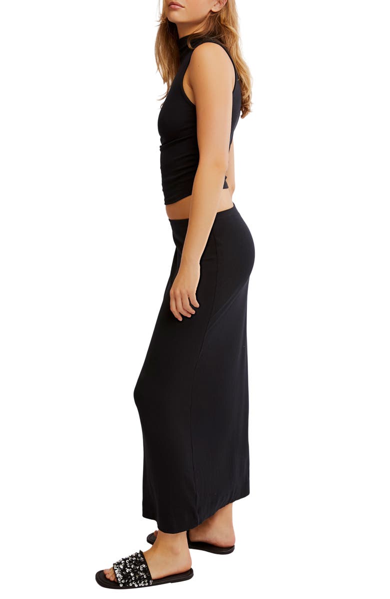 Free People Ellie Crop Top & Maxi Skirt Knit Set, Alternate, color, Black