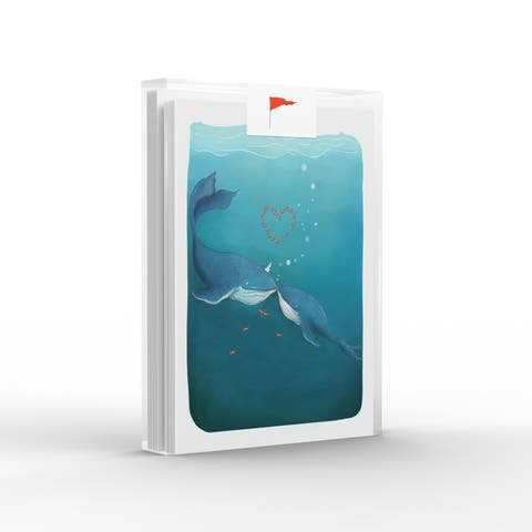 Whale in Love Greeting Card Pack Set (8 ct.)
