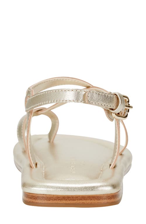 Marc Fisher Ltd Strappy Leather Flat Toe-ring Sandals In Metallic Gold