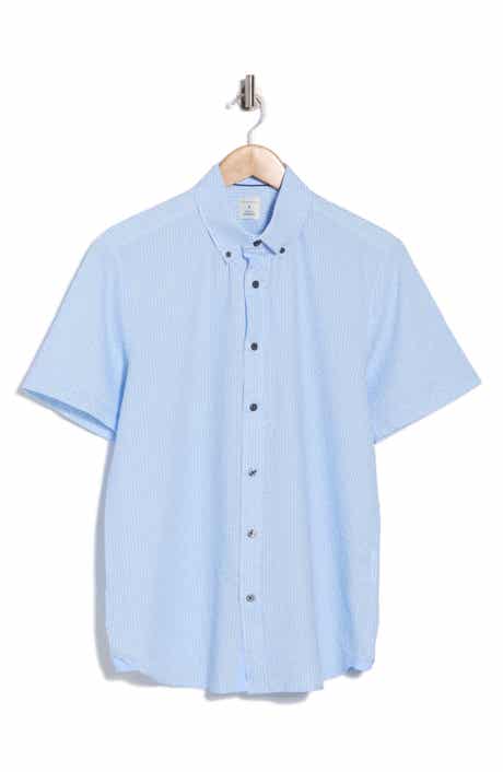 CONSTRUCT Dot Short Sleeve Seersucker Button-Down Shirt