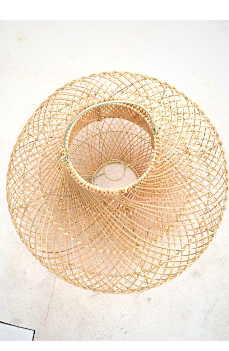 PINK HALEY Freya Bell Shape Rattan Pendant Light Fitting, Alternate, color, Brown