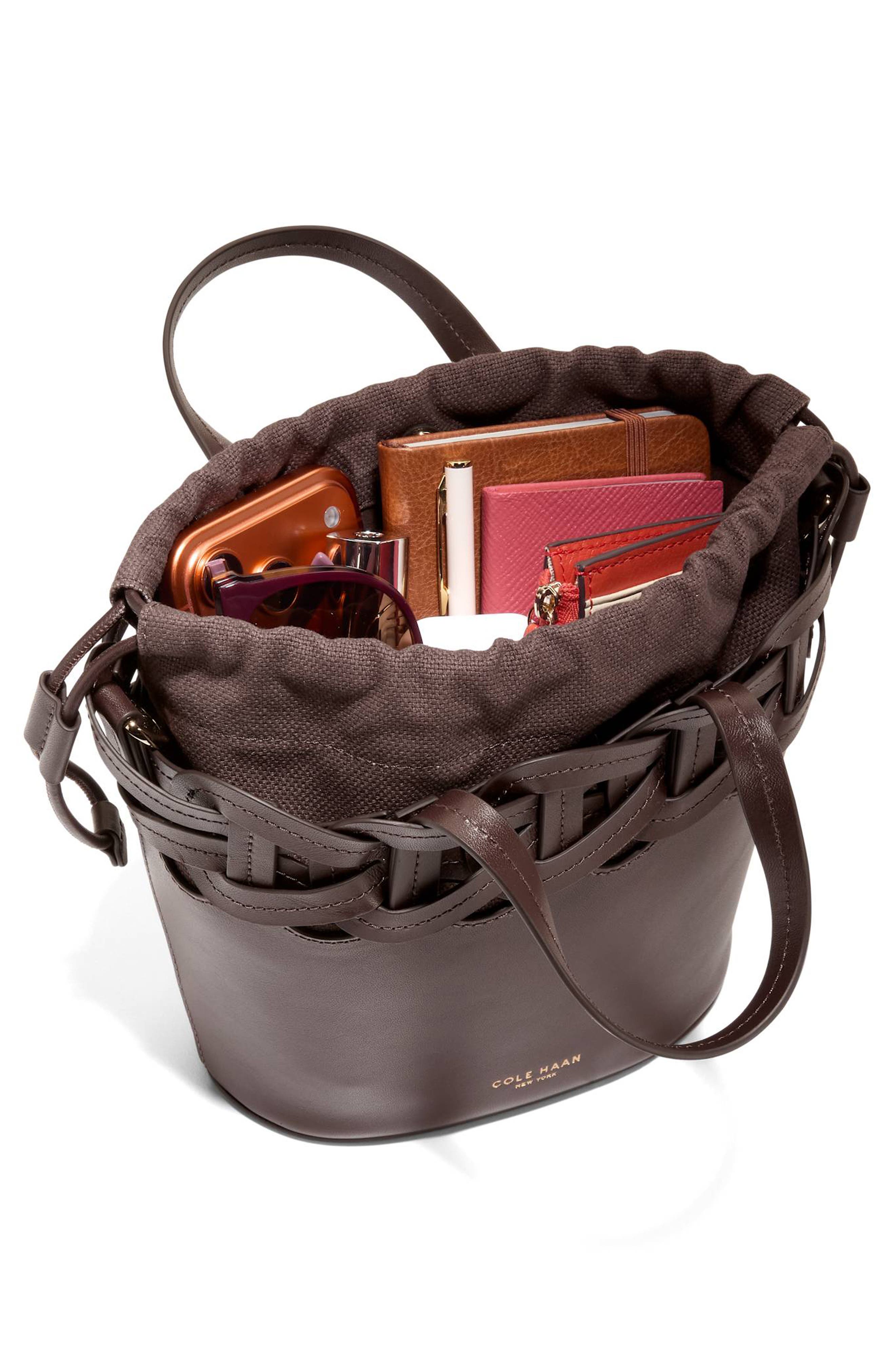 Juliette Small Leather Tote Crossbody, Alternate, color, MADEIRA BROWN