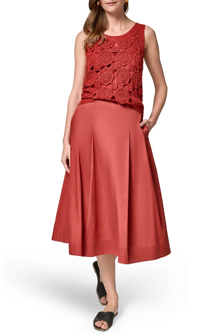 Pleated A-Line Skirt, Alternate, color, SUNBAKED