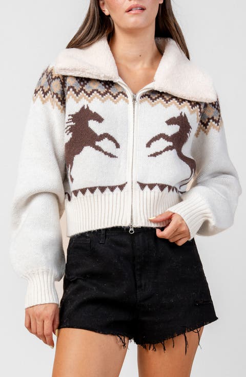 Novelty Print Zip Jacket