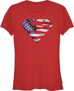 SUPERMAN Juniors Superman American Shield Logo T Shirt