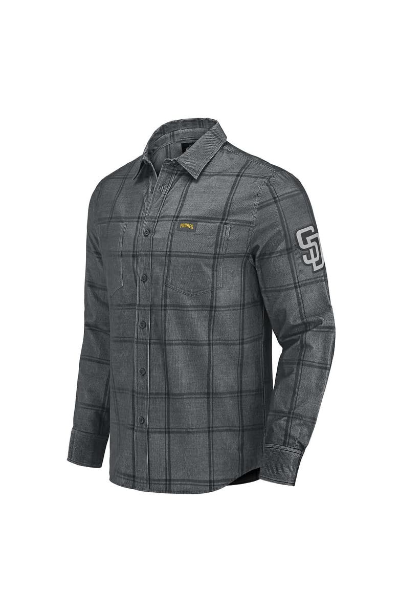 Darius Rucker Collection by Fanatics Men's Darius Rucker Collection by Fanatics Gray San Diego Padres Thin Wale Corduroy Plaid Button Up Shirt, Alternate, color, Gray