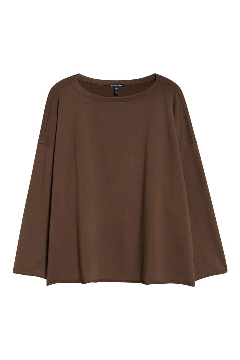 Bateau Neck Organic Cotton Sweatshirt, Alternate, color, WREN
