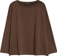 Eileen Fisher Bateau Neck Organic Cotton Sweatshirt