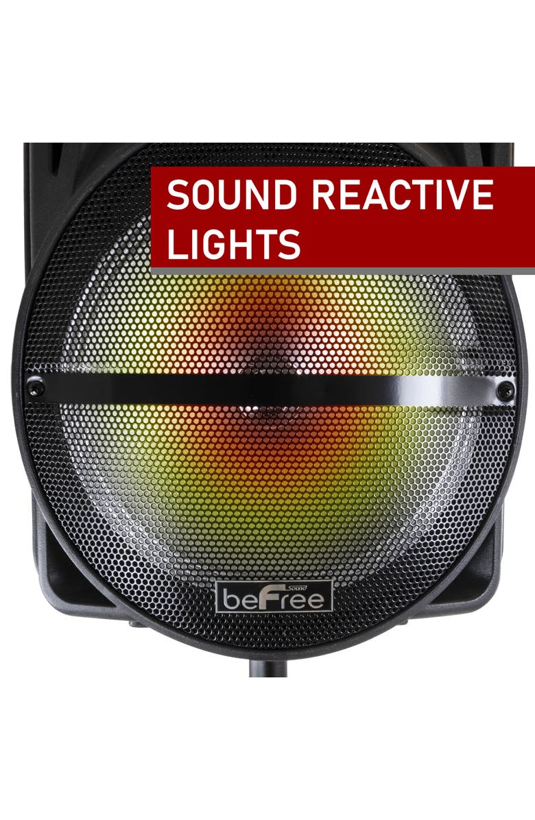 Befree Sound 12in Bluetooth Rechargeable Portable PA Party Speaker with Reactive LED Lights and Stand, Alternate, color, 