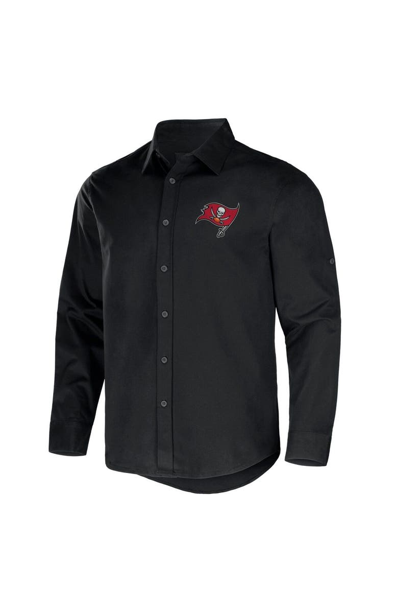 NFL X DARIUS RUCKER Men's NFL x Darius Rucker Collection by Fanatics Black Tampa Bay Buccaneers Convertible Twill Long Sleeve Button-Up Shirt, Alternate, color, Black