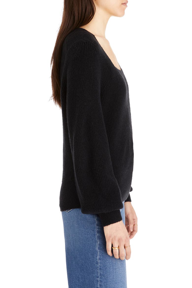 Melwood Square Neck Coziest Yarn Pullover Sweater, Alternate, color, TRUE BLACK