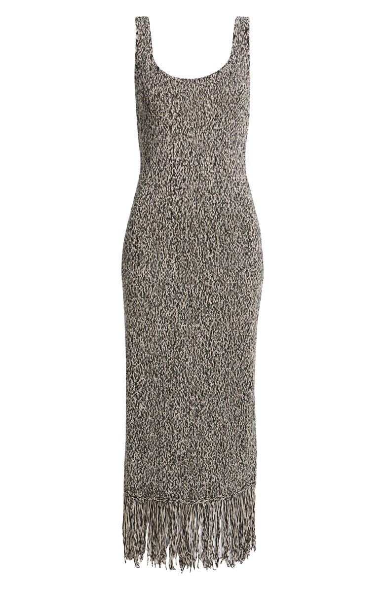 Nordstrom Fringe Maxi Sweater Dress, Alternate, color, Black- Beige Marl