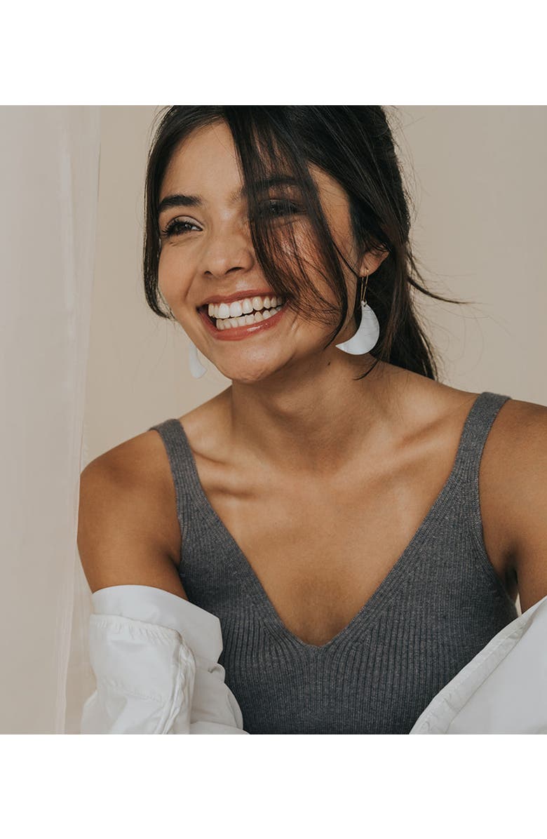 Matr Boomie Rajani Crescent Moon Drop Earrings - Mother of Pearl, Alternate, color, Ivory