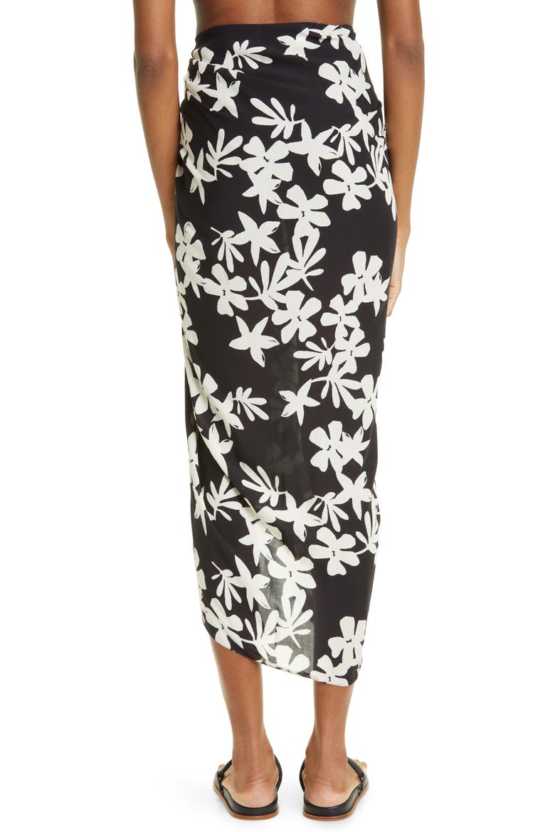 Sea Floral Sarong, Alternate, color, BLACK
