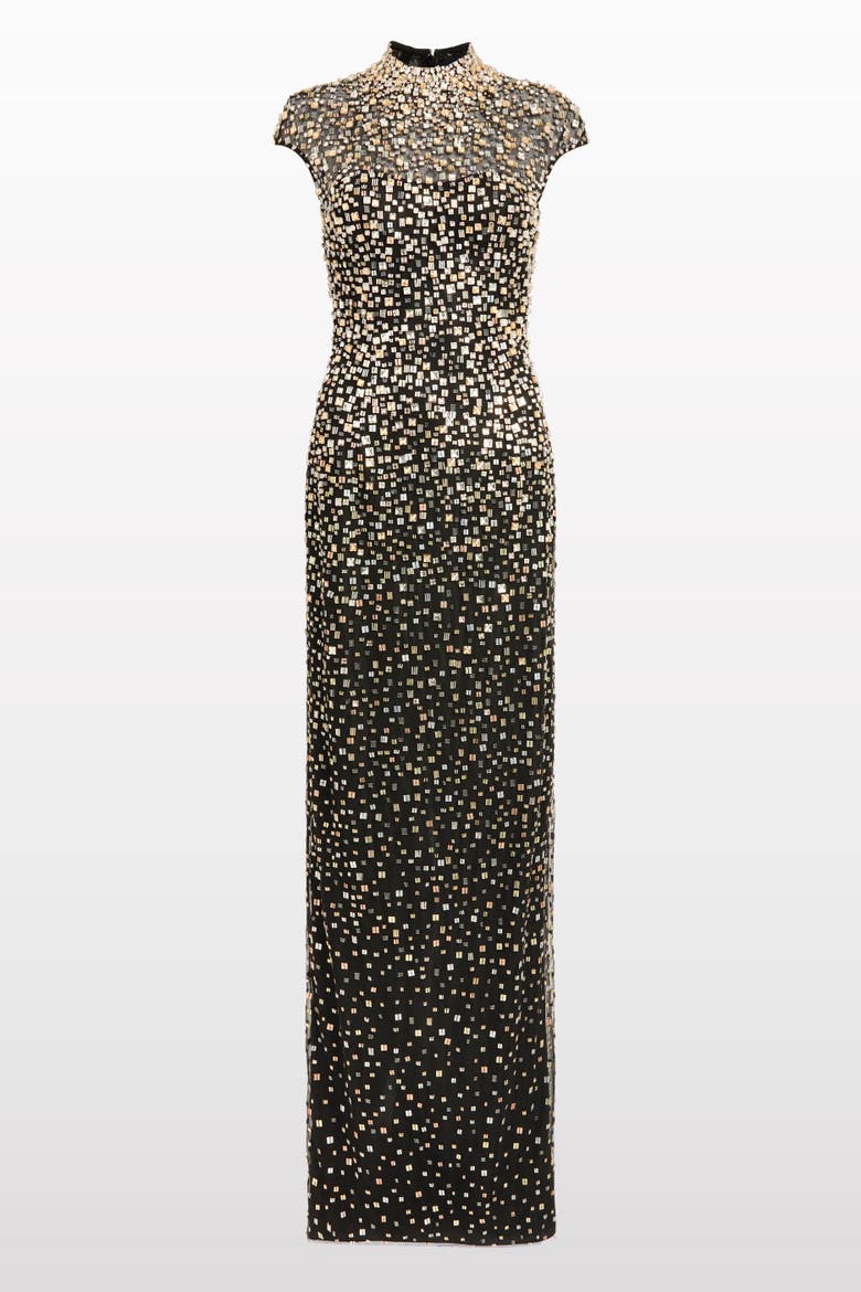 Treasure Beaded Maxi Dress, Main, color, Liquorice