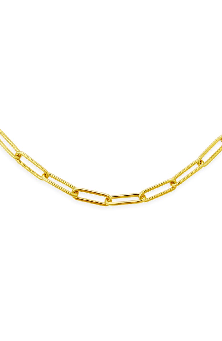 BLING JEWELRY Paper Clip Chain Necklace, Alternate, color, Gold-Tone
