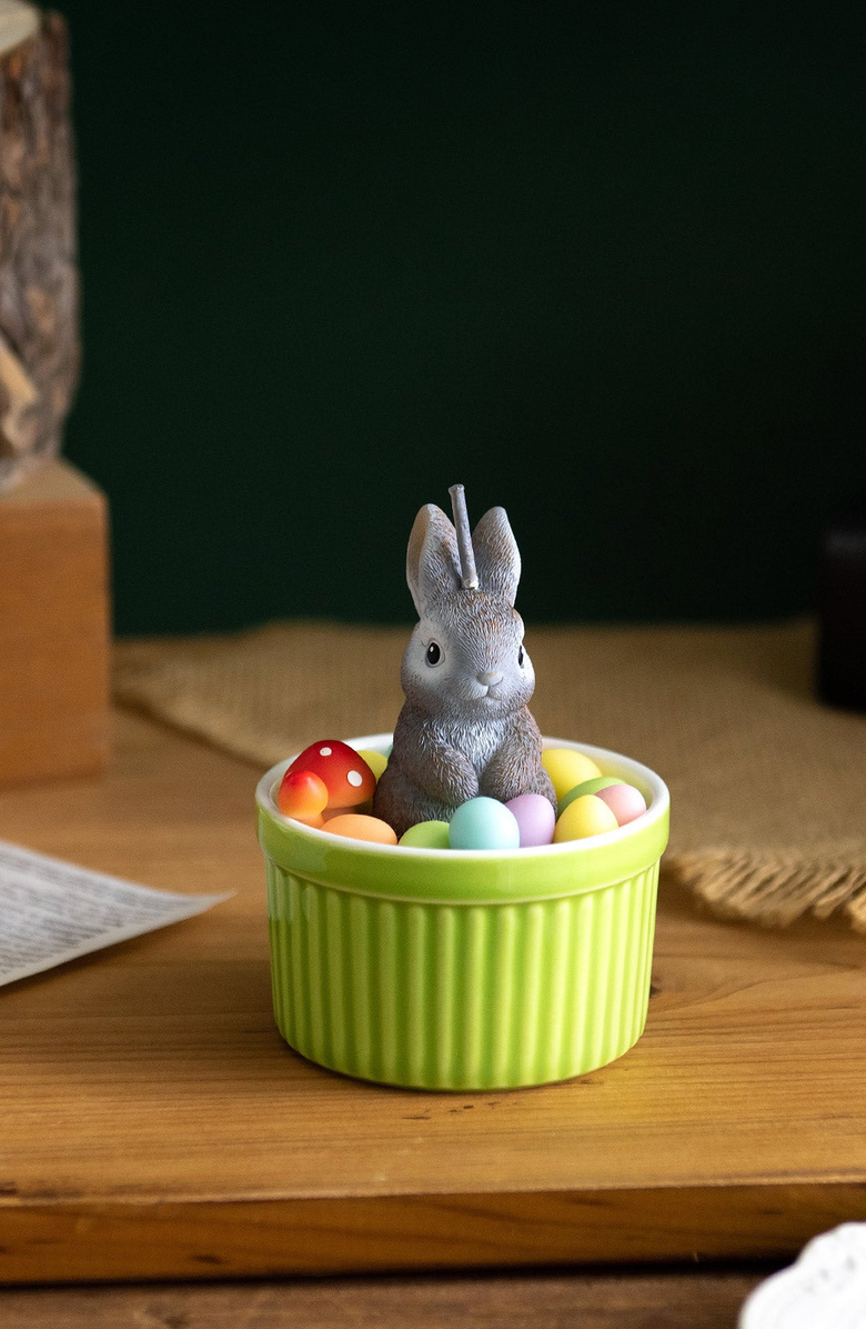 Southlake gifts Easter Bunny Candle, Alternate, color, Gray Rabbit / Pastels