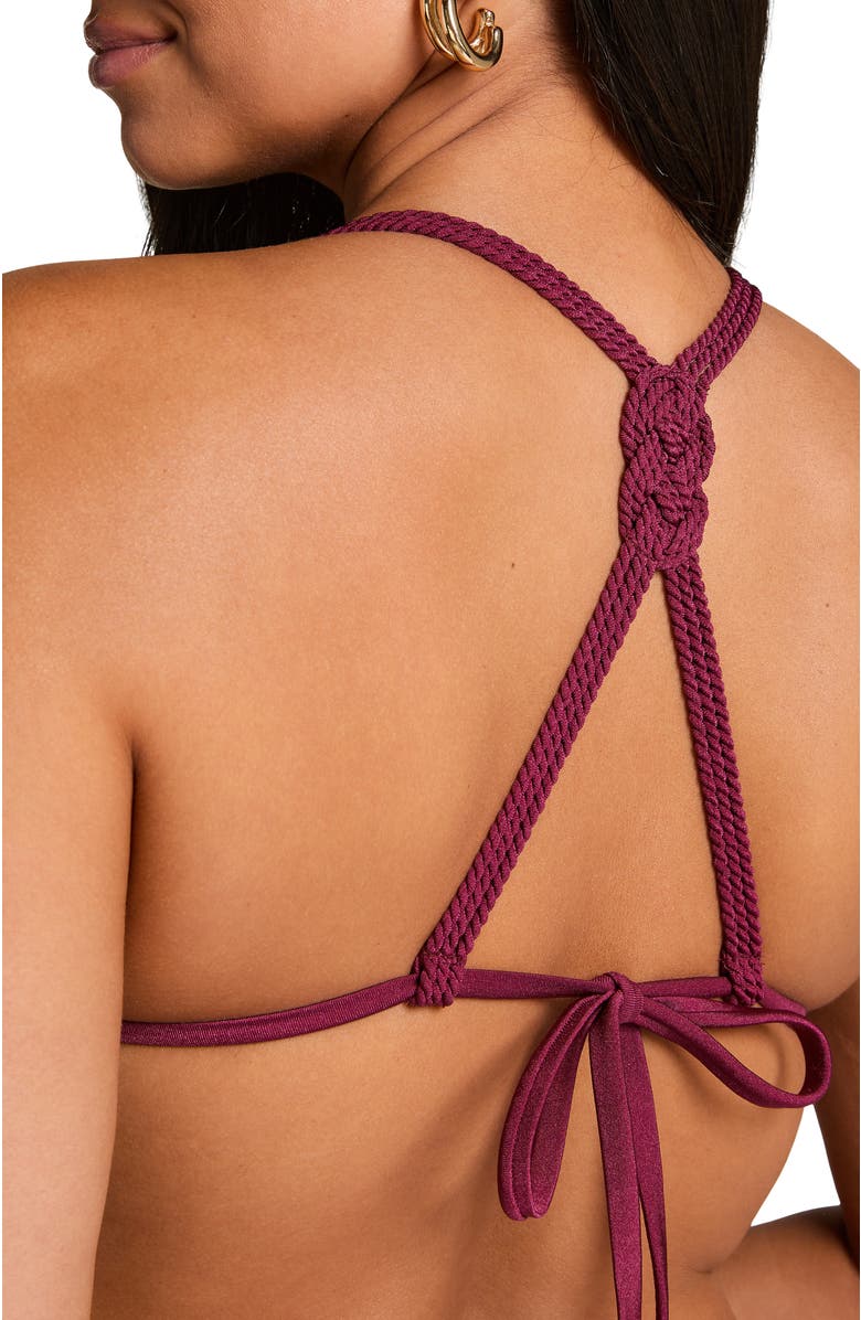 Hunkemöller Marrakech Triangle Bikini Top, Alternate, color, Beaujolais
