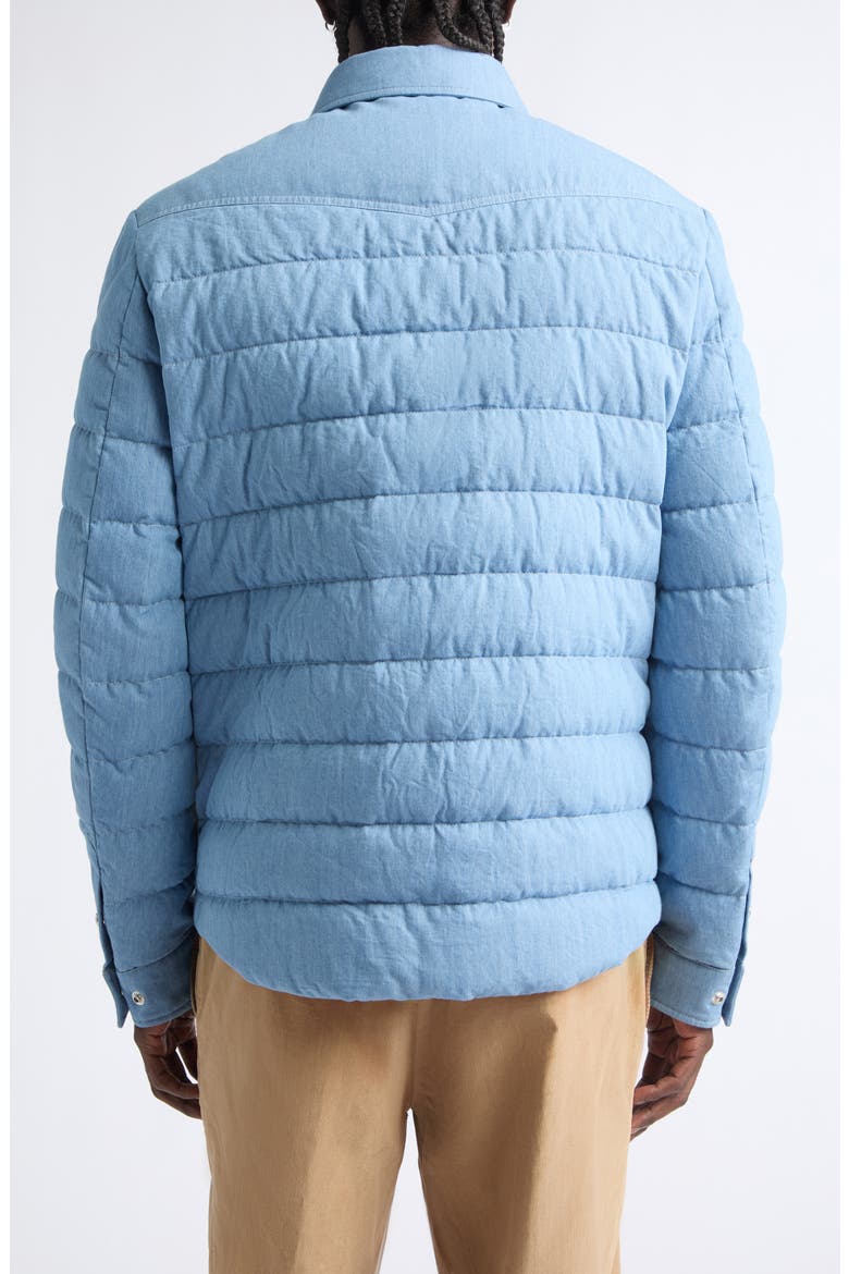 Tiriol Denim Down Puffer Shirt Jacket, Alternate, color, CORONET BLUE