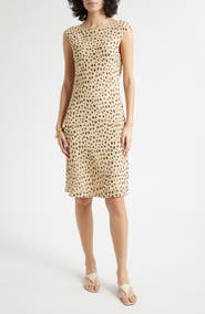 POSSE Leo Cheetah Print Drape Back Silk Georgette Dress