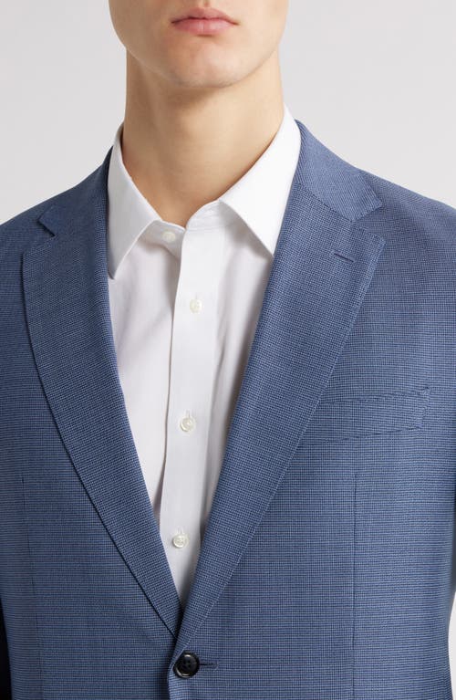 Shop Hugo Boss Boss Huge Slim Fit Houndstooth Microcheck Sport Coat In Medium Blue