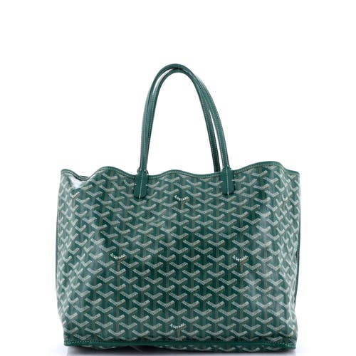 Pre-owned Goyard  Goyard Anjou Reversible Tote Coated Canvas Pm In Green