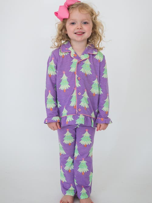Rufflebutts Holiday Ruffle Flare Pajama Set In Green
