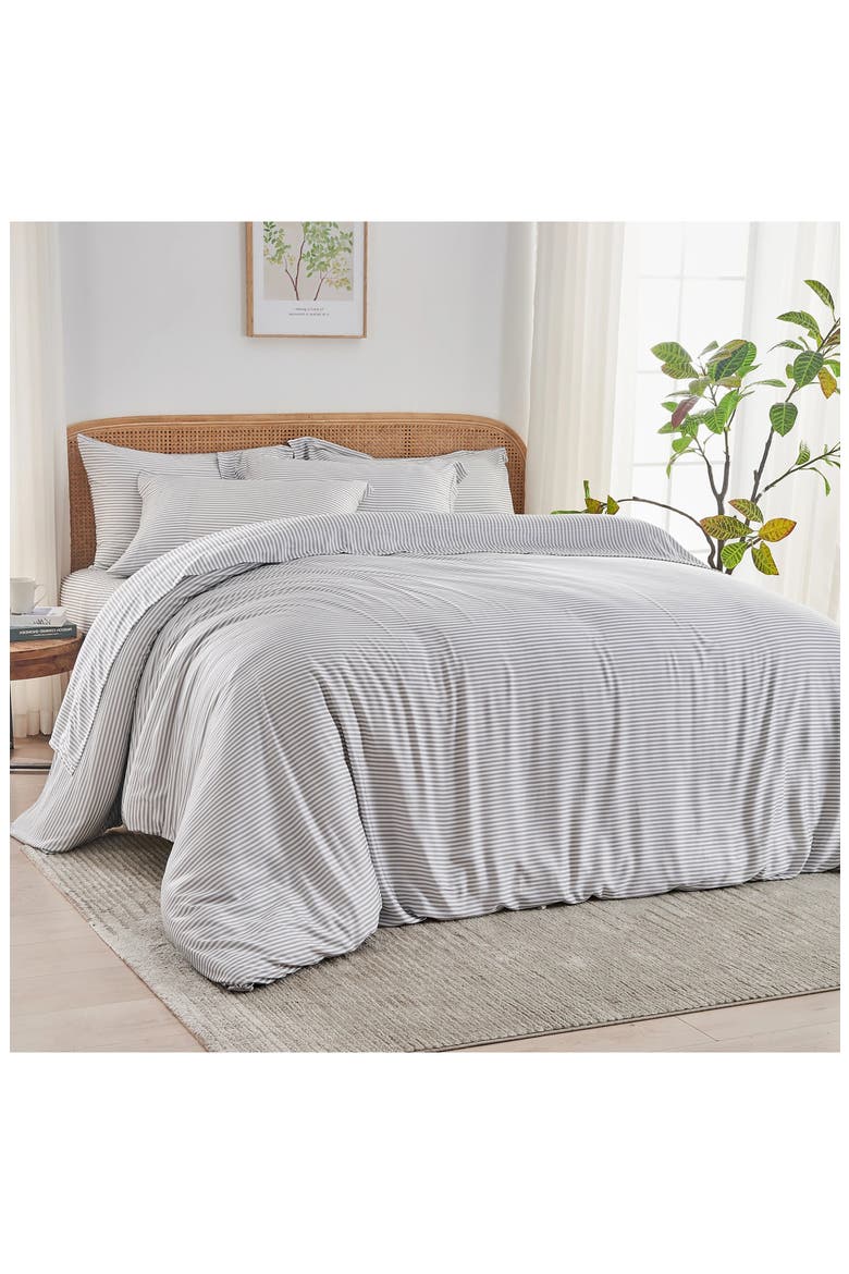 Tencel® Lyocell Duvet Cover, Alternate, color, STRIPE