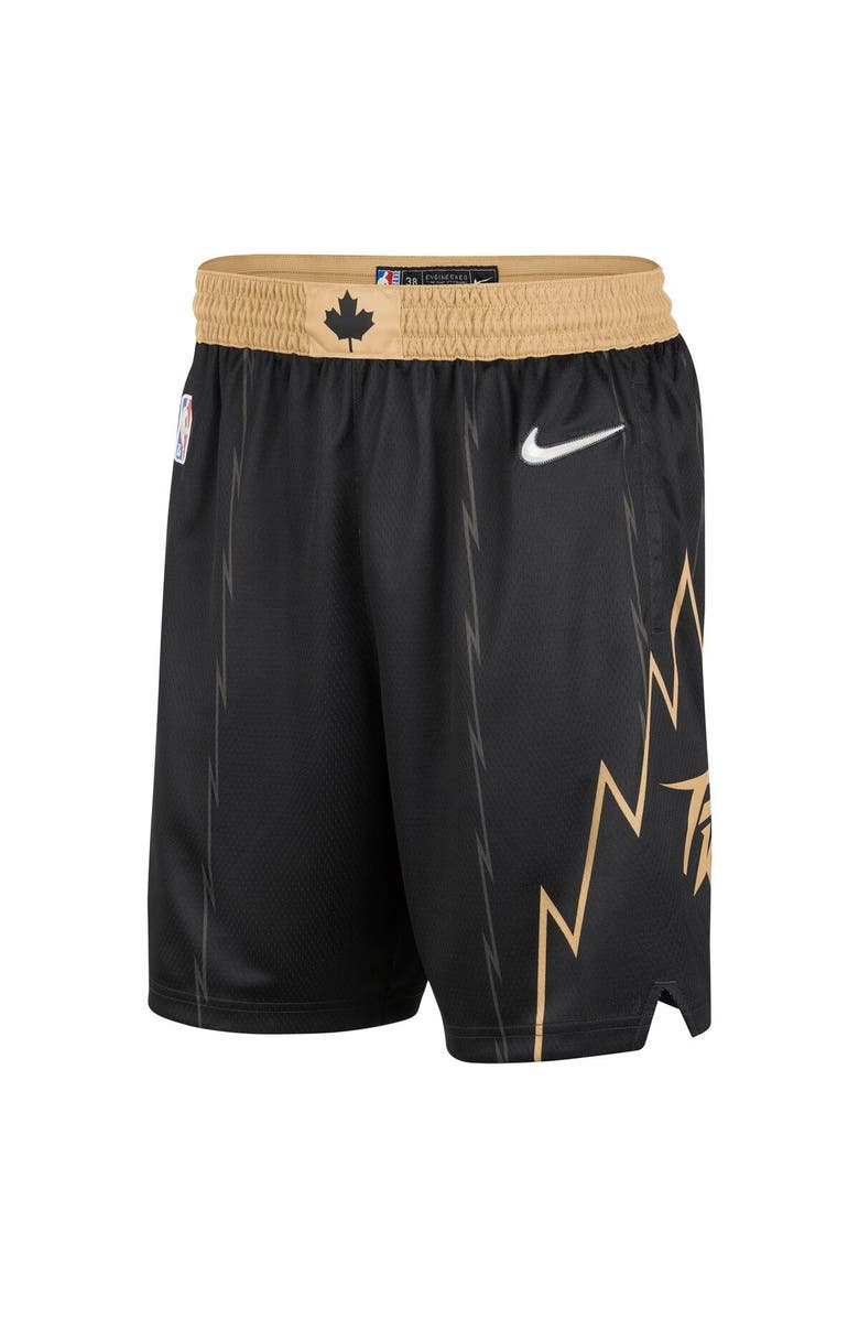 Nike Men's Nike Black/Gold Toronto Raptors 2021/22 City Edition Swingman Shorts, Alternate, color, 