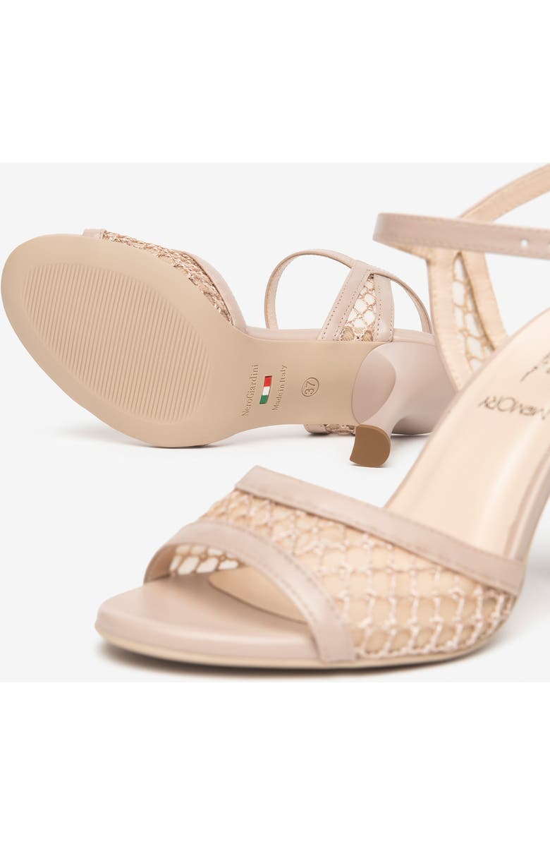 NeroGiardini Ankle Strap Mesh Sandal, Alternate, color, Rose