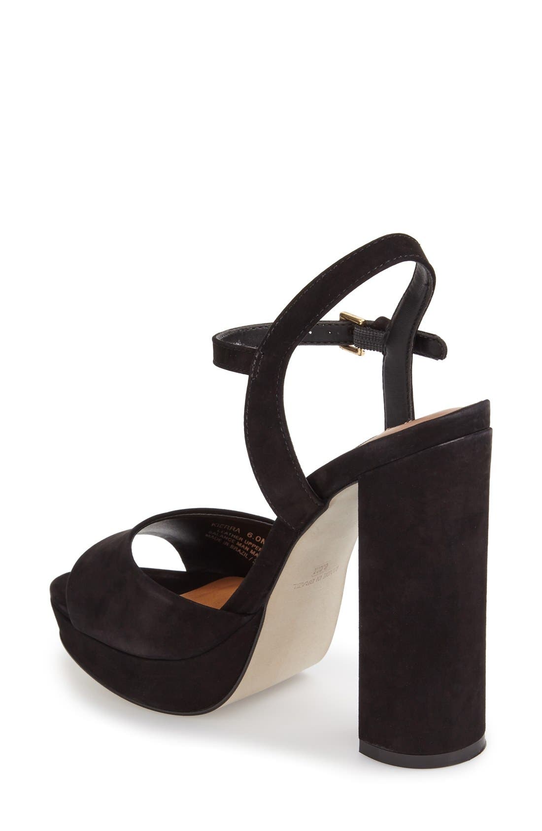 'Kierra' Platform Sandal, Alternate, color, BLACK NUBUCK