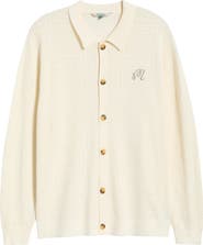 MALBON Resort Pointelle Detail Cardigan