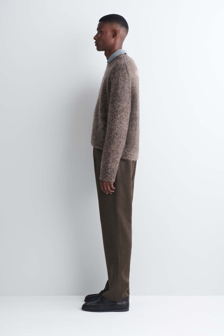 Double-faced Wool-blend Straight-leg Pants, Alternate, color, ESPRESSO