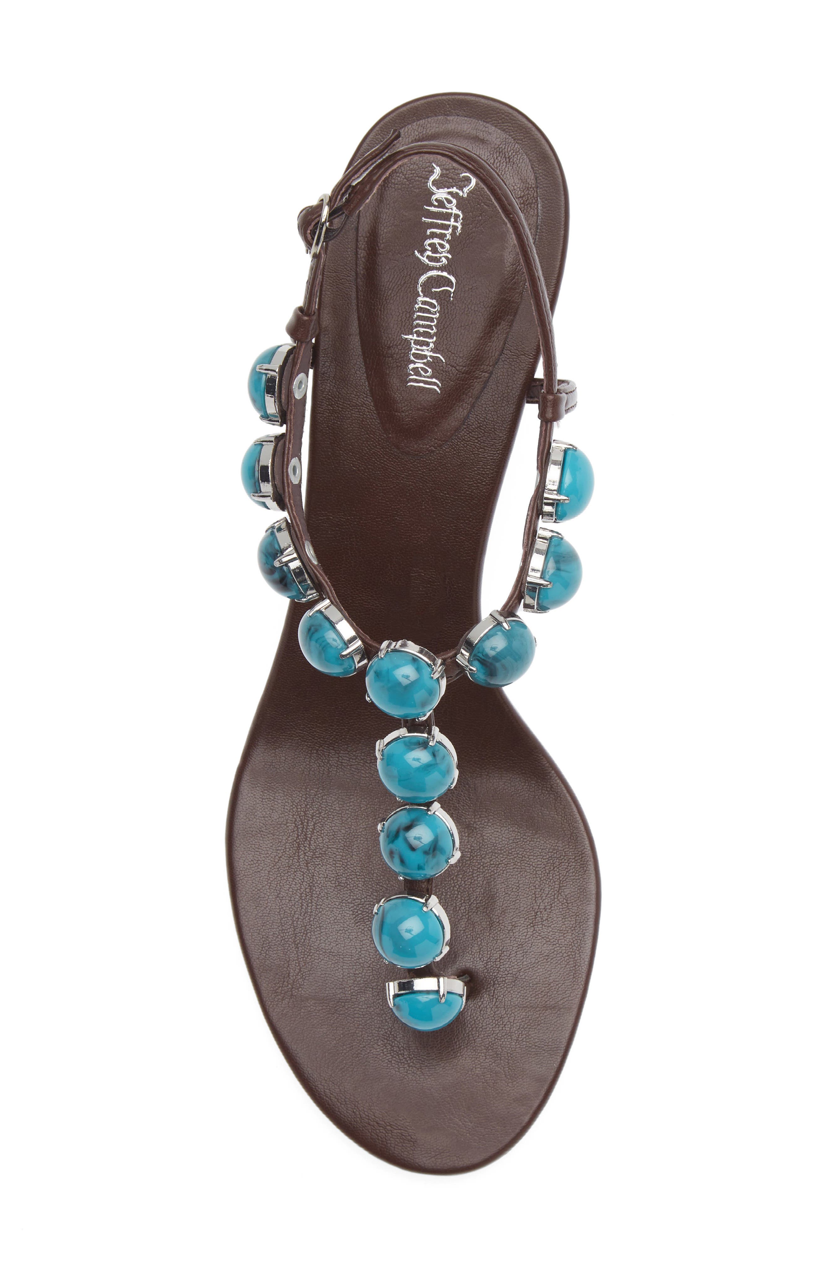 Jeffrey Campbell Embellished Sandal, Alternate, color, Brown Turquoise
