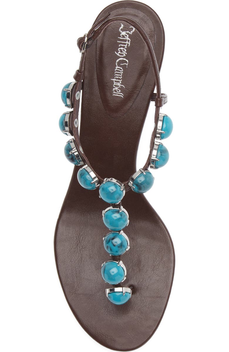 Jeffrey Campbell Embellished Sandal, Alternate, color, Brown Turquoise