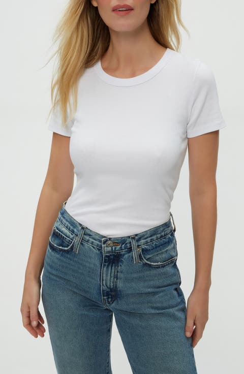 Rico Crewneck Strech Cotton Blend Rib T-Shirt