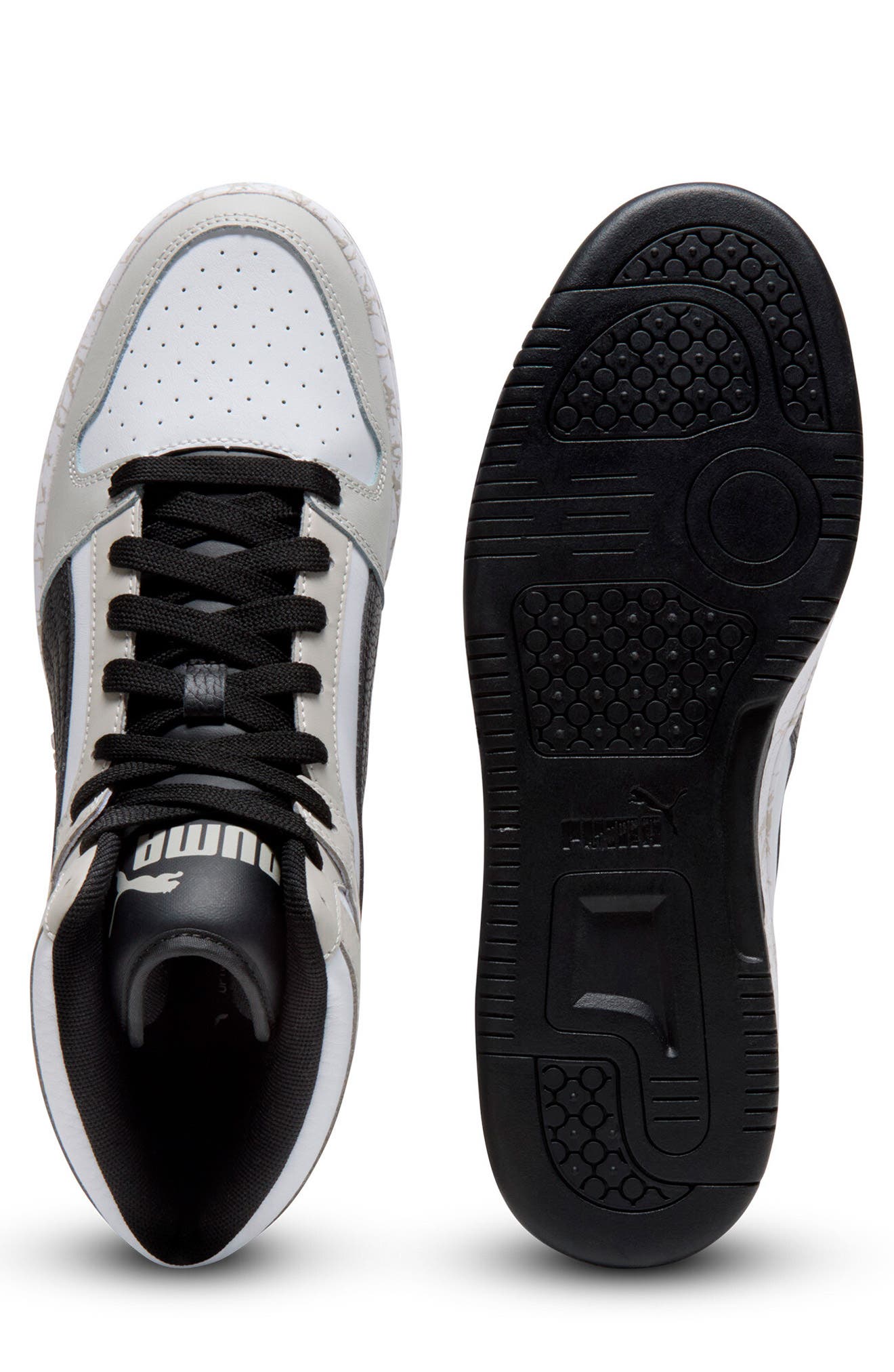 PUMA Rebound Layup Atypical High Top Sneaker, Alternate, color, Puma White- Black-Gray Violet