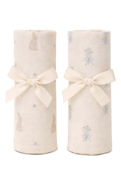 2-Pack Organic Cotton Muslin Swaddle Blankets