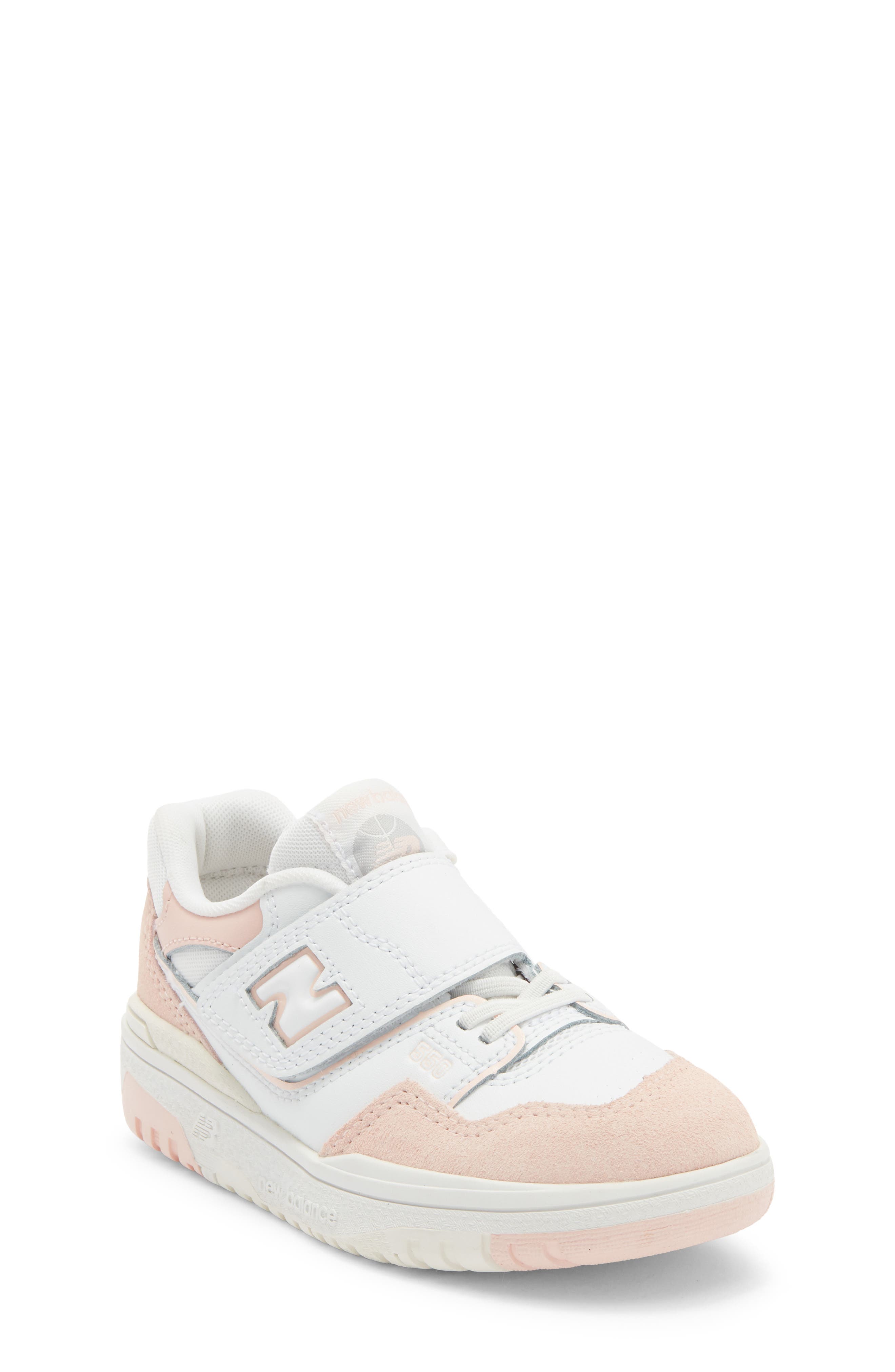 New Balance Kids' B550 Sneaker, Main, color, White/ Pink Haze