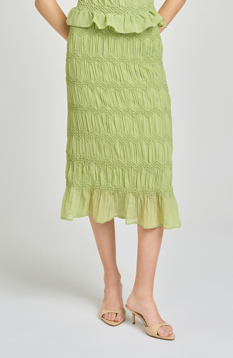 WAYF Kristina Midi Skirt, Main, color, Pistachio